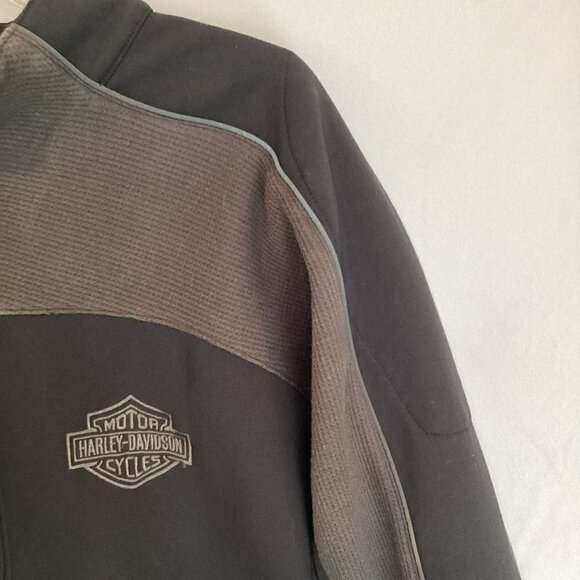 Harley-Davidson Men's Bar & Shield Softshell Jacket Size Large Black Front Zip - Picture 4 of 16